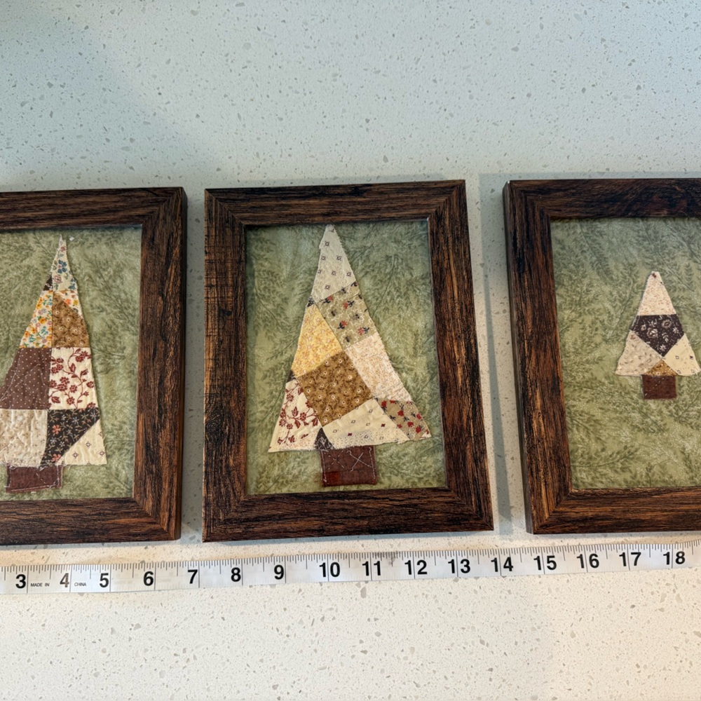 Rustic Patchwork Tree Framed Art‎ Set